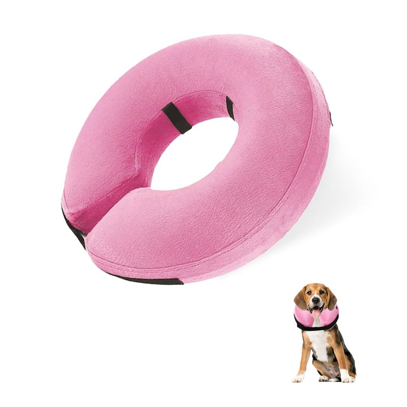 Inflatable Neck Collar for Dogs, Pink, Protective Collar, Lick Protection, Collar for After Surgery, Soft Collar Cat, Recovery Collar Adjustable