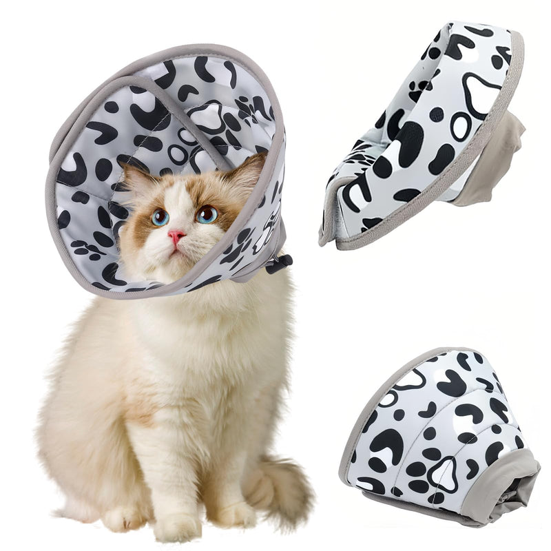 Cat Collar 10-13 cm Cat Collar Lick Protection Soft Cat Collar After Surgery Adjustable Collar Cat Collar Cone After Surgery and Injuries for Dogs and Cats Grey/Black (Ash)