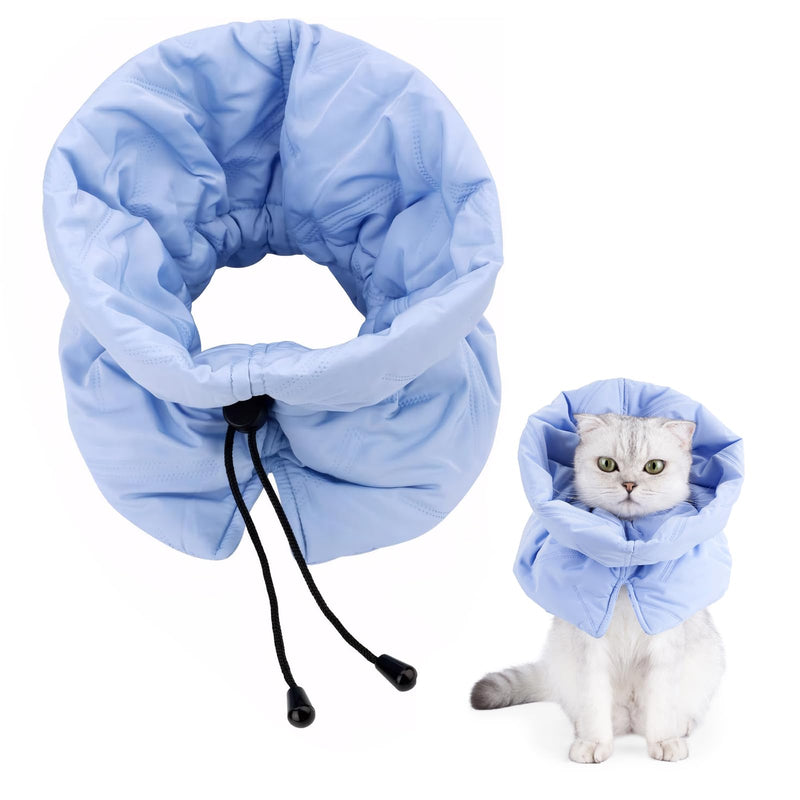 Collar for Cats, Lick Protection Cat, Adjustable Collar Cat, Soft, Waterproof Cat Collar, Lick Protection, Soft, for Cats, Kittens, Prevents Licking Wounds (Light Blue, S)