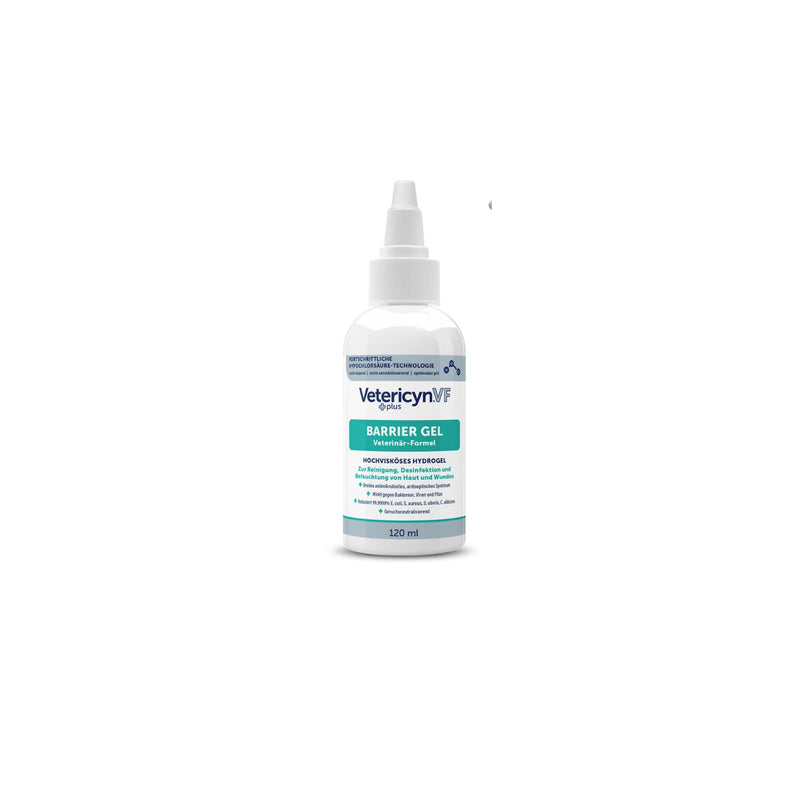 ecuphar Vetericyn VF +Plus Barrier Gel | 120ml | Cleaning & Disinfectant for Animals | For Cleaning, Disinfecting & Moisturizing Wounds & Highly Stressed Skin Areas
