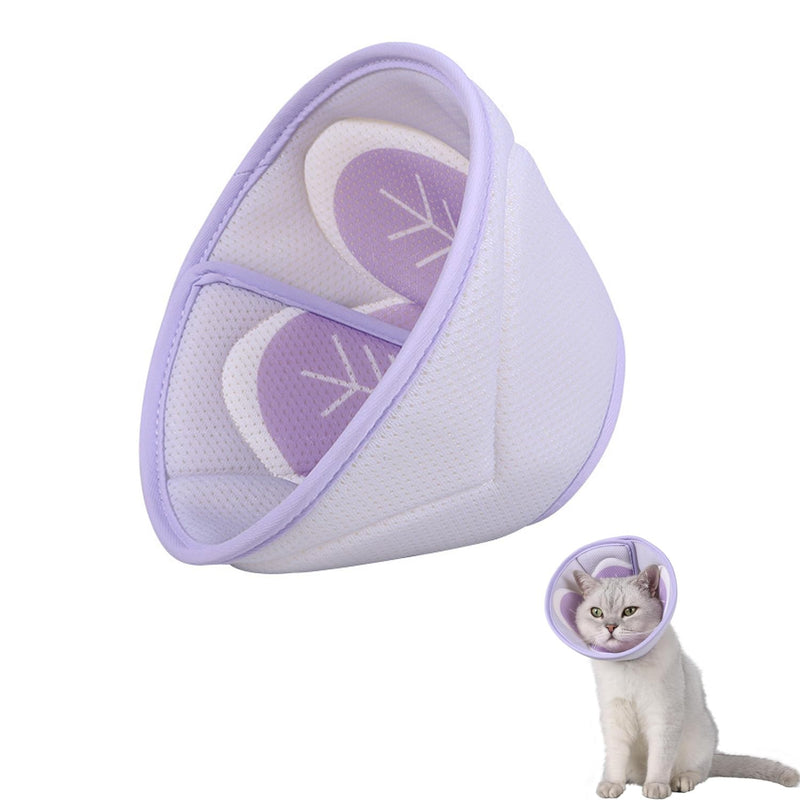 MEISO Elizabethan Cat Collar, Adjustable Soft Cat Recovery Collar, Soft Cone for Neck Elizabethan Cones After Surgery and Injuries (Purple, L) purple