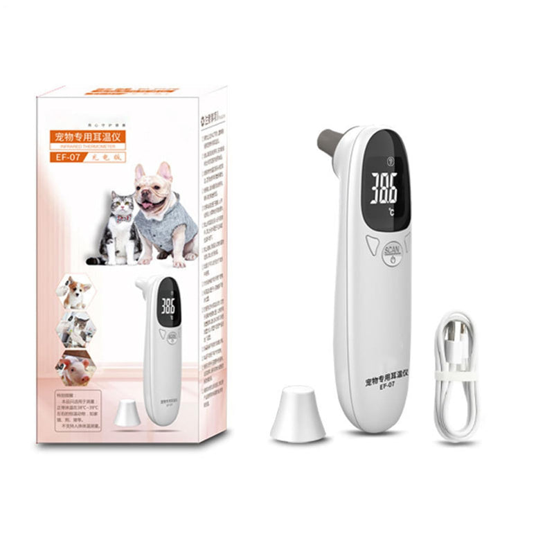 Dog Ear Temperature Monitor, Non-Contact Pet Thermometer, Digital Veterinary Thermometer with LED Display for Dogs and Cats, Ear Thermometer for Dogs or Other Animals, Quick and Accurate