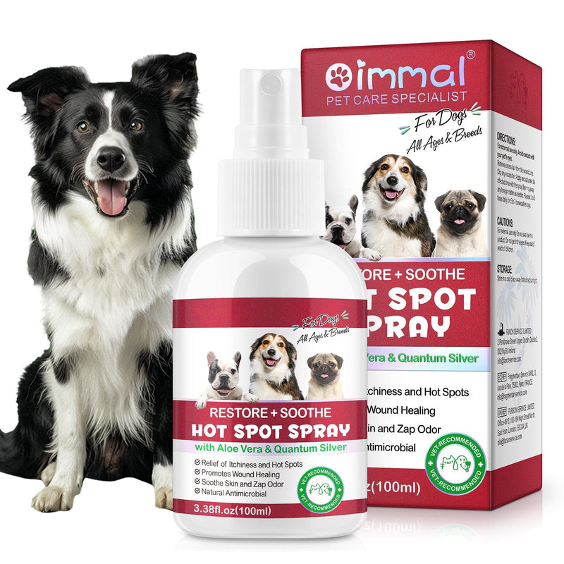 Hot Spot Itch Relief Spray for Dogs Anti-Itch Hot Spot Treatment, Pet Wound Care Spray for Skin Itchy, Irritated Skin, Allergy, Skin Rashes, Moisturiser for Dry Skin - 100 ml
