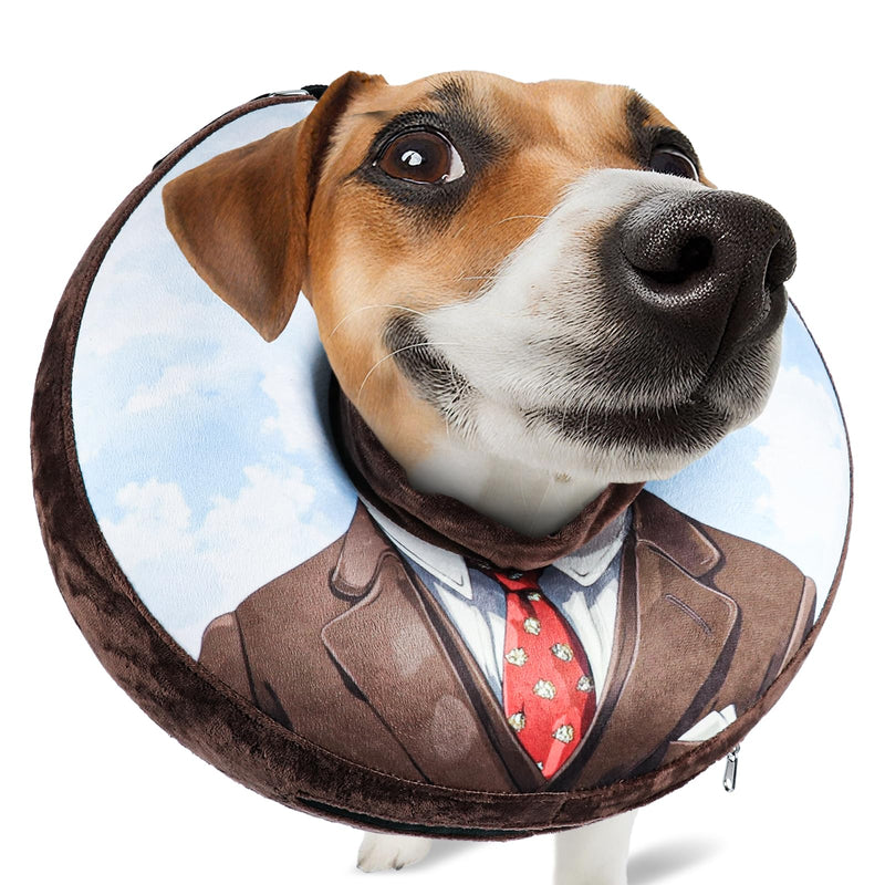 Inflatable Collar for Dogs & Cats - Soft Lick Protection Collar with Adjustable Drawstring, Ideal After Surgery or Wounds, Vision Stays Free, M Suits medium / 1