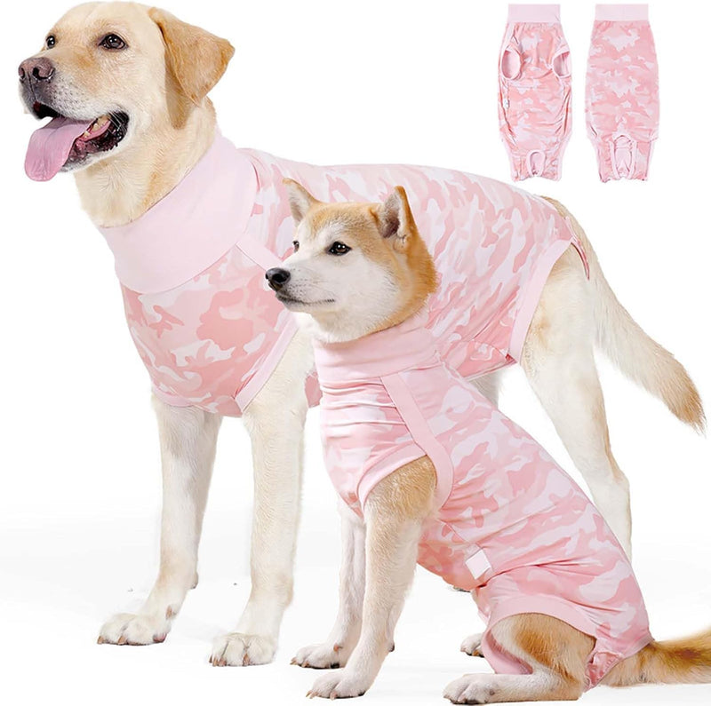 Dog Bodysuit After Surgery - Surgical Body Dog for Castration & Male - Medical Wound Protection Suit for Dogs Velcro Closure - Alternative to Cone/Collar - Surgery Body After Surgery for Dogs L pink