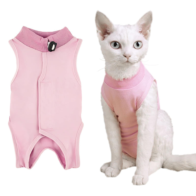 KAIYAYA Cat Bodysuit After Op, Pink, 2-4 kg | recovery suit, modal, castration recovery, abdominal wounds, female