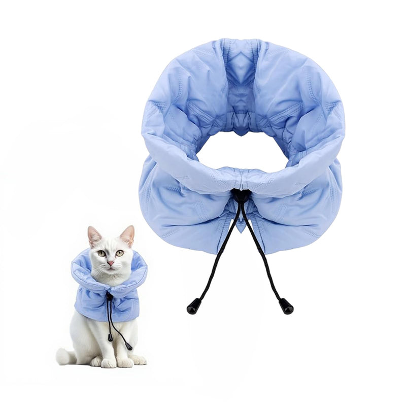 Cat Recovery Collar, Adjustable Pet Collar, Cat Protection Collar After Surgery for Cats, Licking Wounds, Light Blue (S)