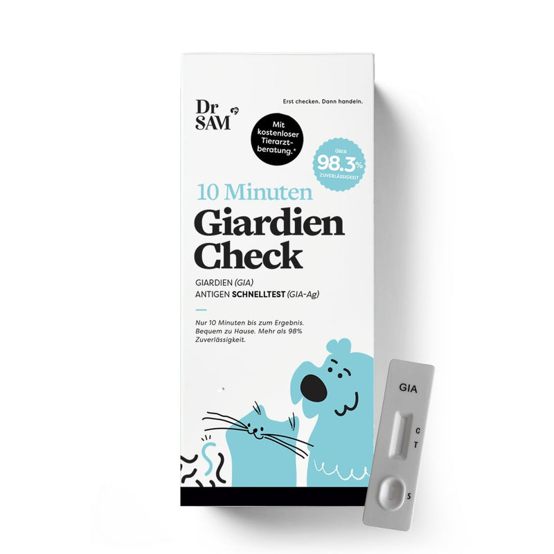 Dr. SAM Giardia Rapid Test for Dogs and Cats - Includes Veterinarian Advice, 1 Giardia Test for Home, for Intestinal Parasites and Diarrhea, Fast Result and High Reliability Set of 1