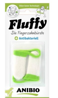 Anibio Fluffy (Pack of 2) Finger Toothbrush | Fingerling | Gently and Thoroughly Removes Plaque | Silver Ion Technology | Teeth Cleaning | Dog Teeth |