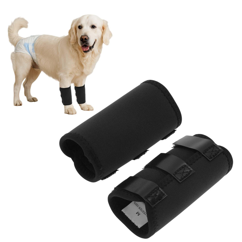 1 Pair Dog Front Leg Joint Support Hock Wrap Sleeve Dog Front Leg Splint Knee Protection Animal Operation Damage Bandage Wrap Black Medium 6.7 Inches x 4.5 Inches