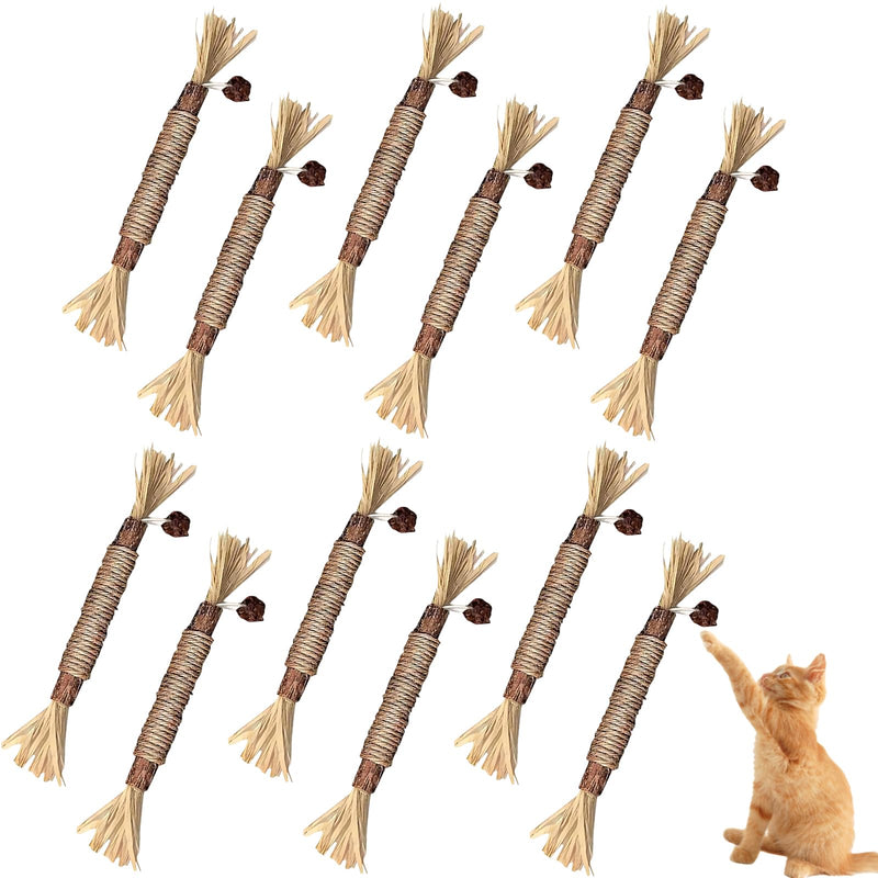Pack of 12 Catnip Toys, Cat Toy with Catnip, Dental Care Cats and Stick Cat, Cat Toy, Help Cats Oral Hygiene and Dental Care