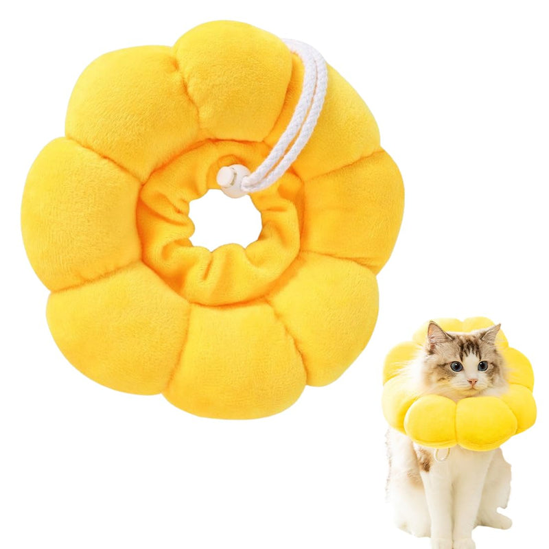 1 x Adjustable Soft Flowers Cat Recovery Collar Cone for Cats Small Dogs After Surgery and Injuries (M)
