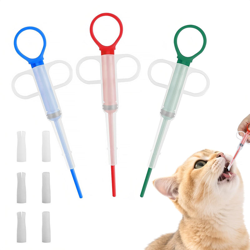 Pill Dispenser Cat Pet Feeder, Pack of 3 Pill Dispenser for Cats Pill Assist Cat Pet Medicine Feeder Pet Reusable Pusher Tablet for Small Animals