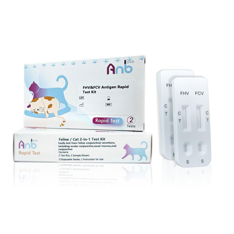 2 x Feline Calicivirus FCV Ag + Feline Herpesvirus FHV Ag Pets Veterinarian Health Cat Pet Quick Test Home Test Against Cat Sniffs with Diarrhea Kit