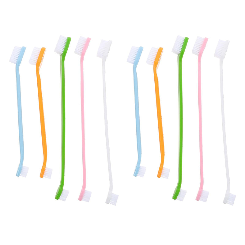 Toyvian 10-piece Toothbrush for Dogs with Soft Bristles for Gentle Teeth Cleaning and Gum Massage. Portable for Small Puppies and Cats