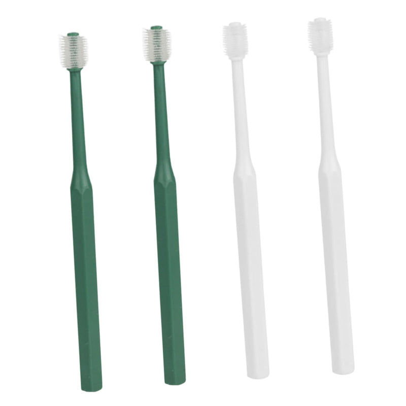 Abaodam Pack of 4 Manual Toothbrushes for Pets with Ergonomic Handle, All-Round Brush for Effective and Gum Cleaning for Small Dogs and Cats, Compact and Versatile
