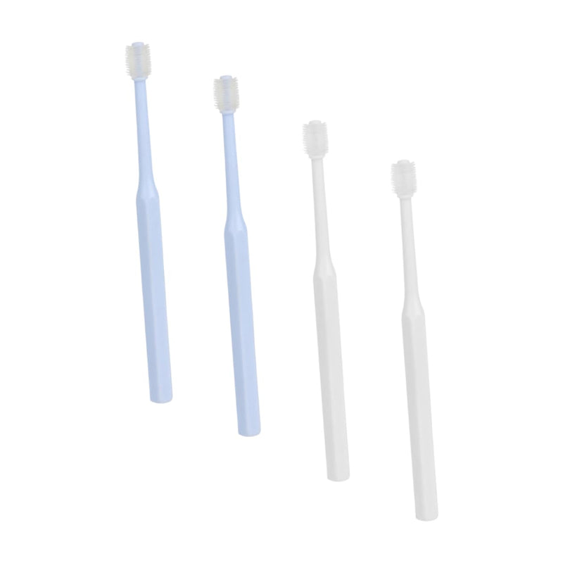 WOONEKY Pack of 4 Pet Toothbrushes Round Brush Made of TPE Handy for Dogs and Cats Gentle Teeth Cleaning Suitable for Small Pets Effective Oral Care and Dental Care