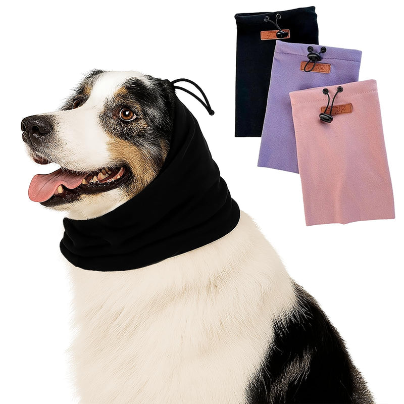 Neck and Ear Warmers for Dogs, Earmuffs for Dogs for Comfort Anxiety Bathing Care Reduction of Noise Neck and Ear Warmers Hood Soothing Ear Covers (Pink-S) pink S