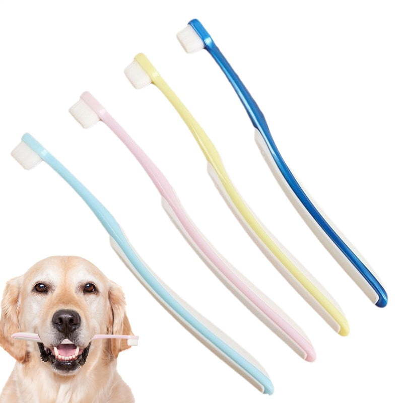 Pet Toothbrush, Small Dog Toothbrush - Wide Head Toothbrush Set, Gum Care Accessories for Cleaning Seniors, Home, Puppy, Daily Travel, Outdoor, Indoor Bathing