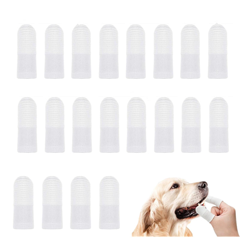 Dog Toothbrush, Pack of 20 Cat Toothbrush, Reusable Finger Toothbrush, Dog, Pet Finger Toothbrush, Nylon Pet Toothbrush for Cleaning Dogs and Cats (White)