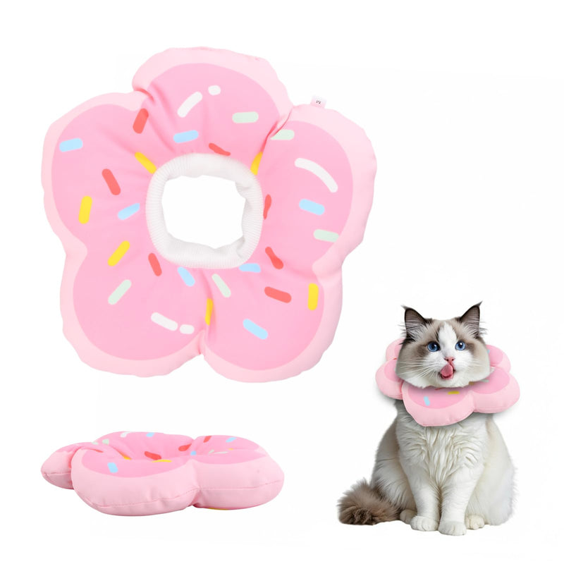 Cat Collar, Soft Adjustable Cat Collar, Waterproof Flowers Protective Collar for Cats After Surgery, Anti-Leak Collar, Comfortable Elizabethan Collar for Kittens