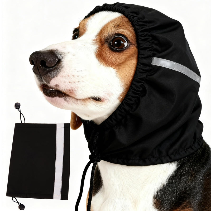 EASY JOY Waterproof Earmuffs for Dogs - Hearing Protection Dog, Keep Warm Ear Protection for Dogs, Size M Waterproof black