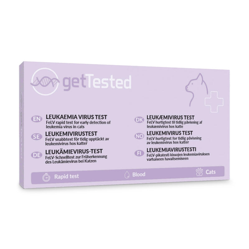 getTested Feline Leukemia Virus (FeLV) Test for Cats, Home Test Kit, Rapid Antigen Test for Kittens and Cats, Simple Blood Test, Fast, Reliable Results in 10 Minutes