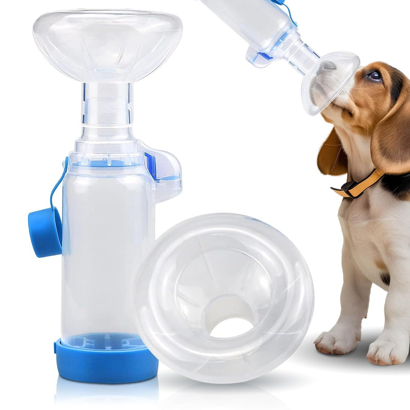 Yuragim Pet Inhaler Spacer with 2 Sizes Masks for Cats Dogs Cat Hand Inhaler Spacer with Indicator, Pet Aerosol Chamber for Home and Outdoor Use