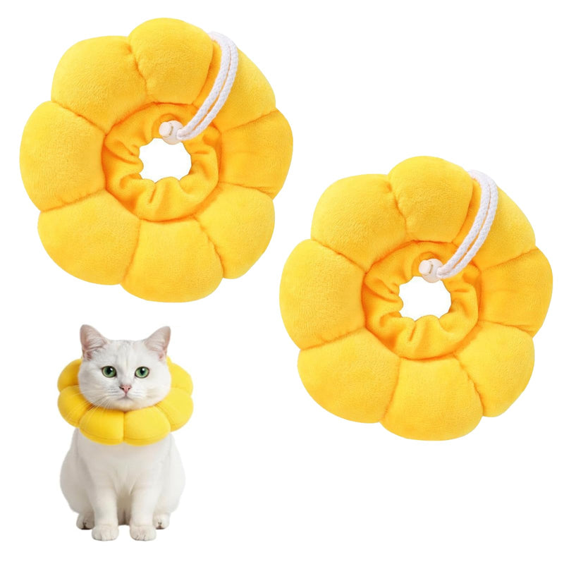 Pack of 2 Cat Collar, Cat Collar, Lick Protection Cat, Cat Collar for Wound Care and Leak Prevention, Soft and Breathable Material, Easy to Attach