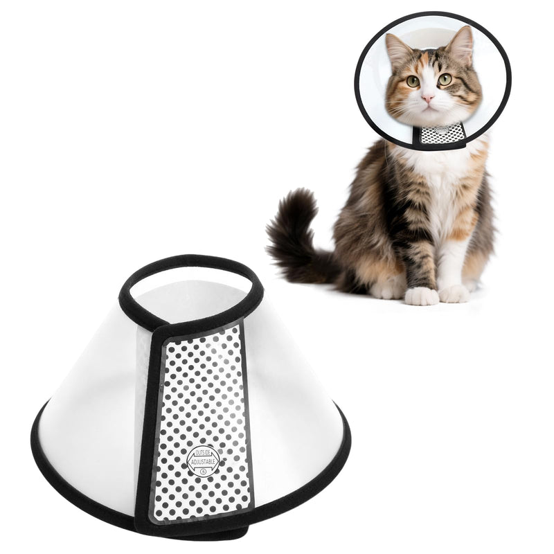 VOSSOT Pet Cone Recovery, Cat Collar, Anti-Leak, Lightweight Plastic Protective Collar, Hygienic Collar for Pets, Post-Operative, Anti-Bite Soft for Cats and Small Dogs, Neck Circumference 22-26 cm