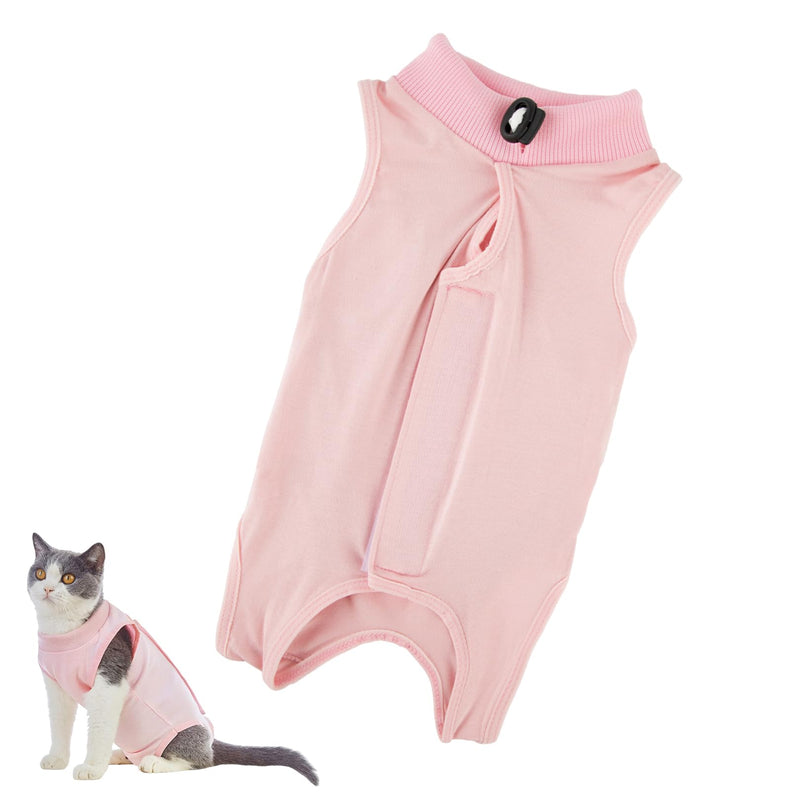 Cat Bodysuit After Surgery, Cat Bodysuit for Cat Surgery, Body Cat After Surgery, Professional Recovery Suit for Cats, Recovery Suit, Anti-Leak E-Collar Alternative for Abdominal Wounds, Skin Diseases (Pink, S) Size S