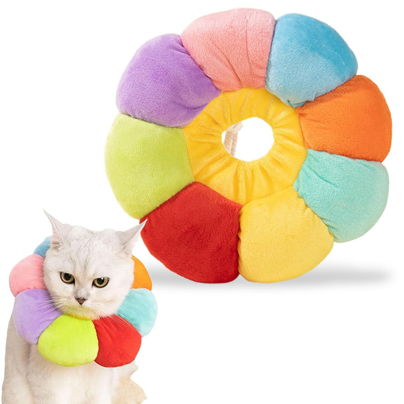 Cat Collar, Adjustable Collar, Lick Protection Cat for Cats and Small Dogs After Surgery, Color Soft Sunflower for Cat Recovery, Size M