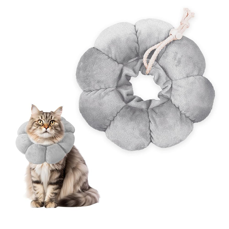 Protective Collar Cat, Collar Cat Leak Protection, Adjustable Cat Collar After Surgery, Protective Collar for Cats, Dog Collar, Soft, Collar Recovery Protective Cone for After Surgery gray