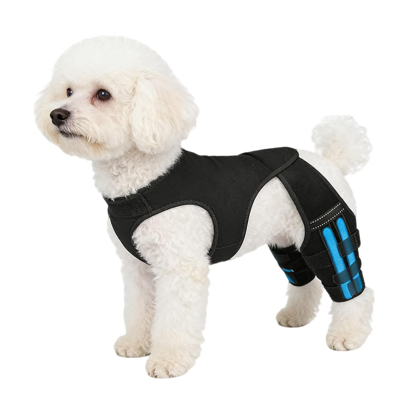 Generisch Knee Bandage for Dogs Adjustable Joint Bandage with 4 Metal Stabilizers Hip Support for Walks Hiking Training Outdoor Activities Park Travel s