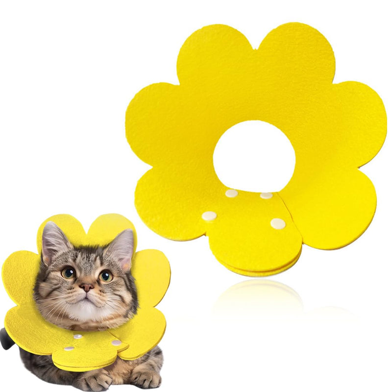 Soft Felt Protective Collar for Cats and Small Dogs, Adjustable Collar for Dogs and Cats After Surgery for Wound Healing and Leak Protection (M)