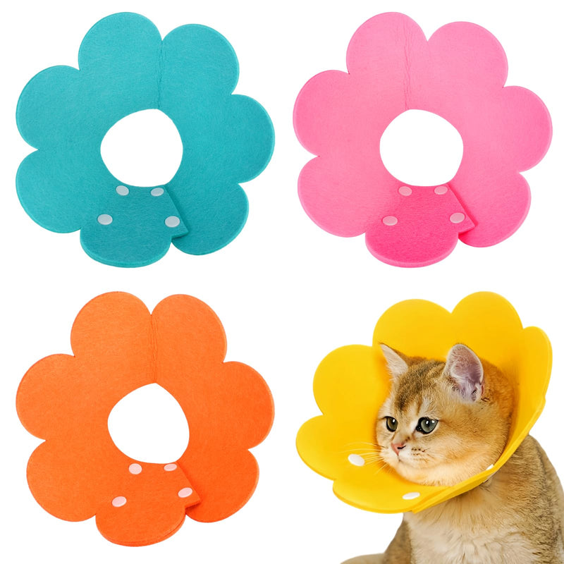 Pack of 4 Cat Collars, Adjustable Cat Collar, Cat Protective Collar, Anti Bite Collar Cat Protector, for Cats Small Dogs After Surgery (Yellow, Orange, Pink and Blue)