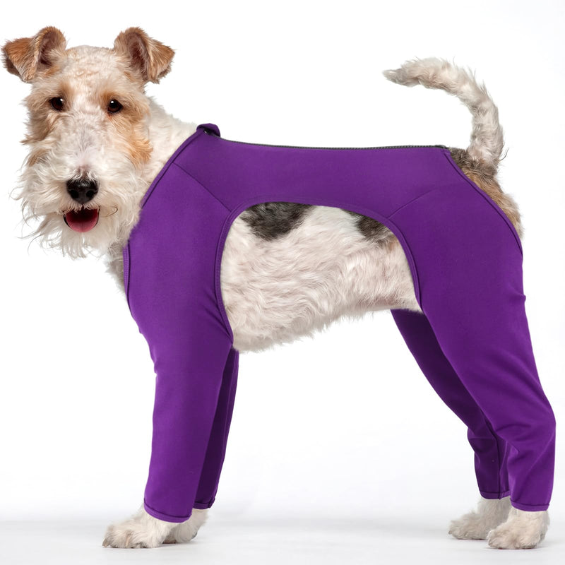 IECOii Dog Recovery Suit with Legs, Dog Vest After Surgery for Female Dogs, Long Sleeve Full Body Suit for Front and Rear Legs, Medical Dog Vest, Leg Protection for Dog Wounds, Purple, M