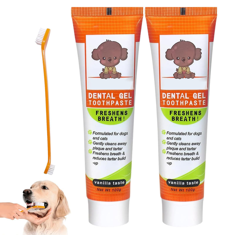 200g Dog Dental Care Set, Dog Toothpaste, Dog Toothbrush, Dental Care Product, Removes Plaque and Bad Breath
