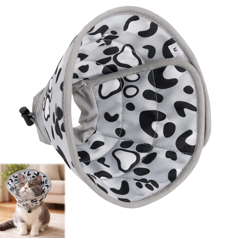 Cat Collar Soft, Adjustable Soft Recovery Cat Collar, Cat Collar for Puppies, Small Dogs and Cats, Prevents Licking (Grey, M)