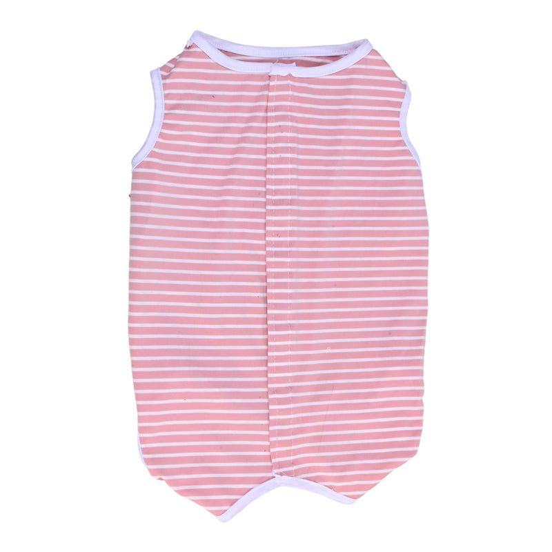 Post-operative bodysuit for female dogs, pink and white striped, for spaying/neutering dogs, protects wounds, breathable and comfortable, for small and medium-sized dogs, XL