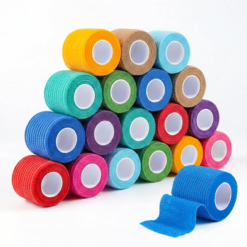 Carehabi 18 Rolls of Self-Adhesive Bandage, 5cm x 4.5m Pet Bandages, Self-Adhesive Elastic Bandage for Wrist, Ankle, Finger, Knee