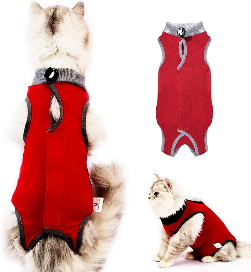Cat Body After Surgery Castration Pet Medical Surgical Shirt Surgery Recovery Suits for Cats Style: red l