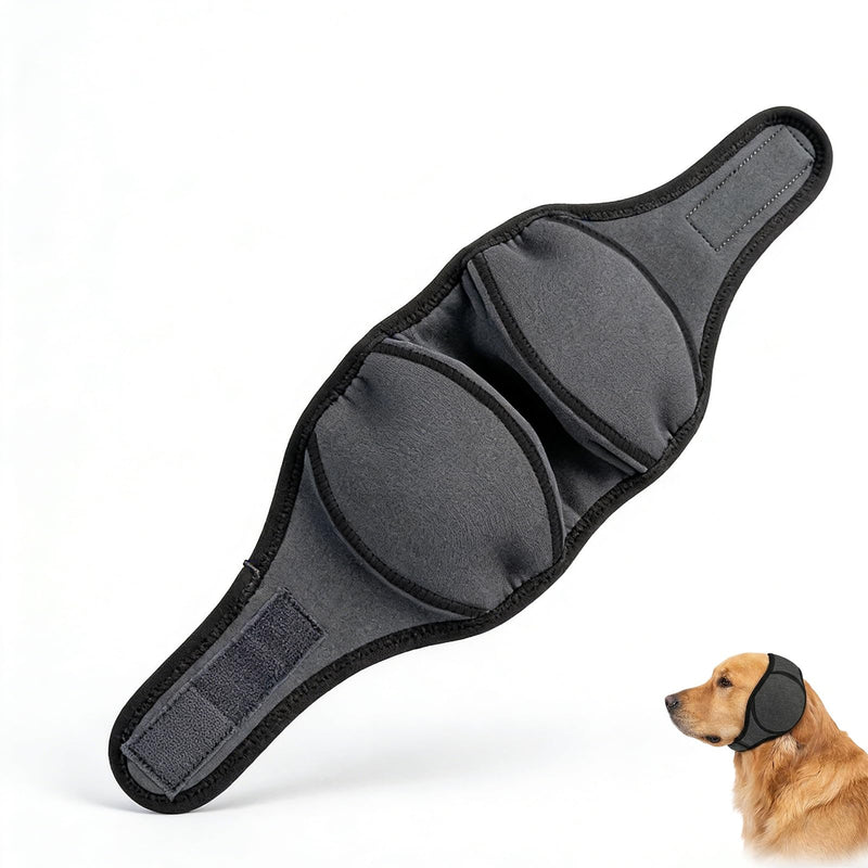 Ear Protection for Dogs, Earmuffs, Dog Noise Protection for Dogs, Hearing Protection, Dogs, New Year's Eve with Sound Insulation, Adjustable Fit, Soothing, Anxiety Relief (Black/L) L