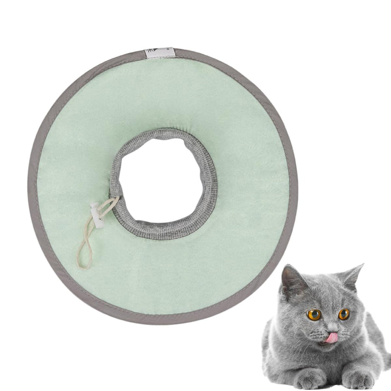 Beavorty Lightweight Soft Washable Nylon Cat Neck Brace in Green for Recovery After Surgery or Injury in Classic Round Design
