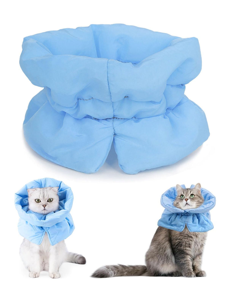 Adjustable cat collar, anti-lick cat collar, anti-lick protective collar after surgery, suitable for protecting the neck of cats and dogs after surgery, M (blue)
