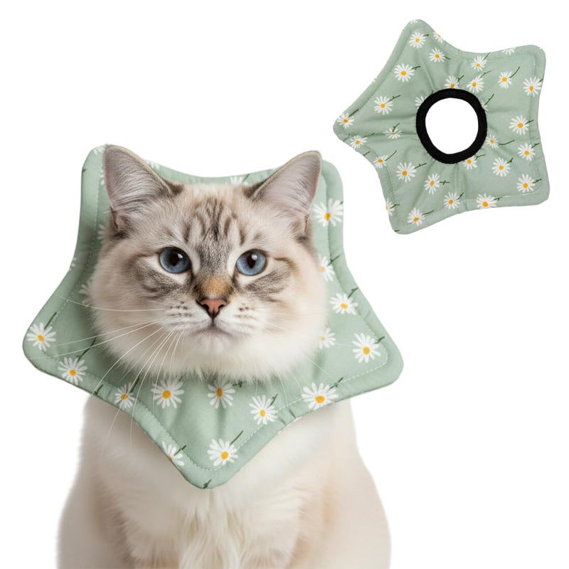 Cat collar, soft Elizabethan-style neck collar, anti-lick protective collar for small and medium-sized cats and dogs, green, size S
