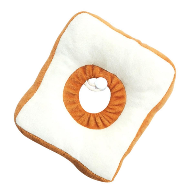 Beaupretty Yellow Cotton Cat Collar in Bread Shape Comfortable Anti-Bite Recovery Collar for Cats in Medium Size for Safe Recovery and Licking Protection
