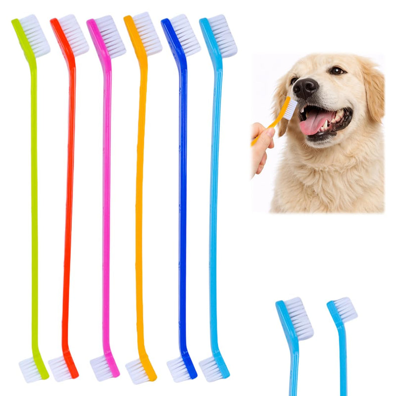 6-Piece Pet Dental Care Set, Cat Toothbrush, Dog Toothbrush for Small Dogs, Gentle Brushes for Cats and Dogs, 22 x 1.8 cm Size, Effective Dental Cleaning for Pets