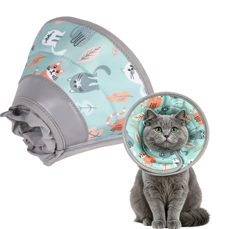 Soft Cat Neck Brace, Adjustable Cat Neck Brace for Post-Surgery, Anti-Bite Safety Protective Collar Prevents Wound Licking, Soft Cat Collar for Cats and Puppies (S) S