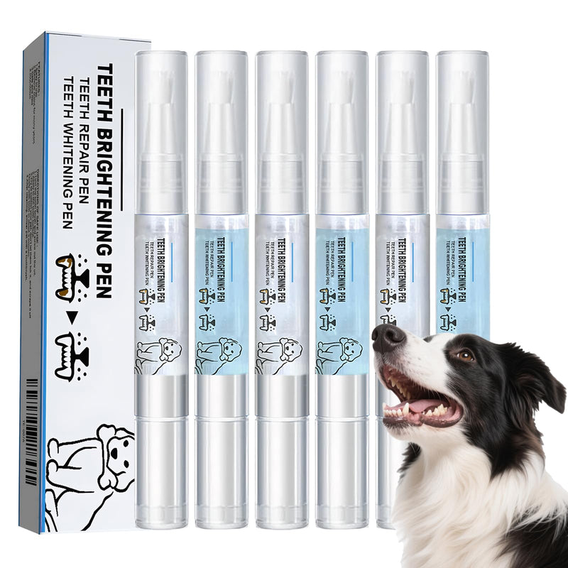 6-pack of dental care pens for dogs, pet toothbrush pens, pet oral repair gel pens, toothbrush pens for dogs, easy to use, removes plaque and freshens breath
